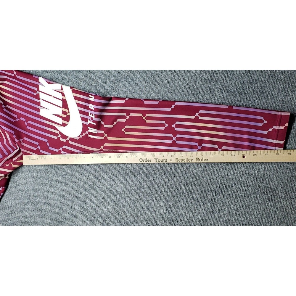 Nike International Swoosh Pants Womens S Pink Silver Geometric Pull On - Picture 9 of 13